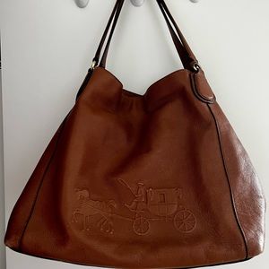 COACH leather saddle bag w/ embossed logo